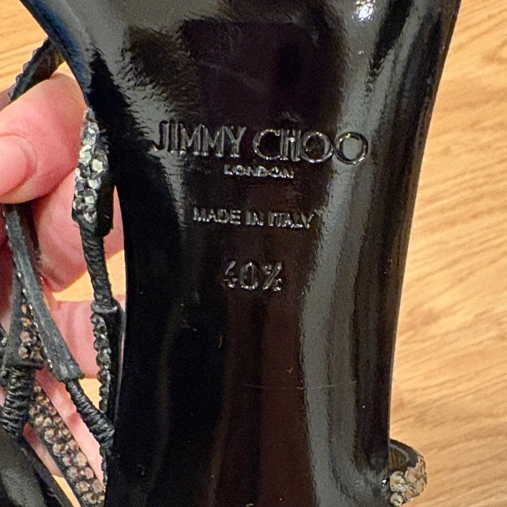 Jimmy Choo Black Heels with Silver Accents - Picture 5 of 8